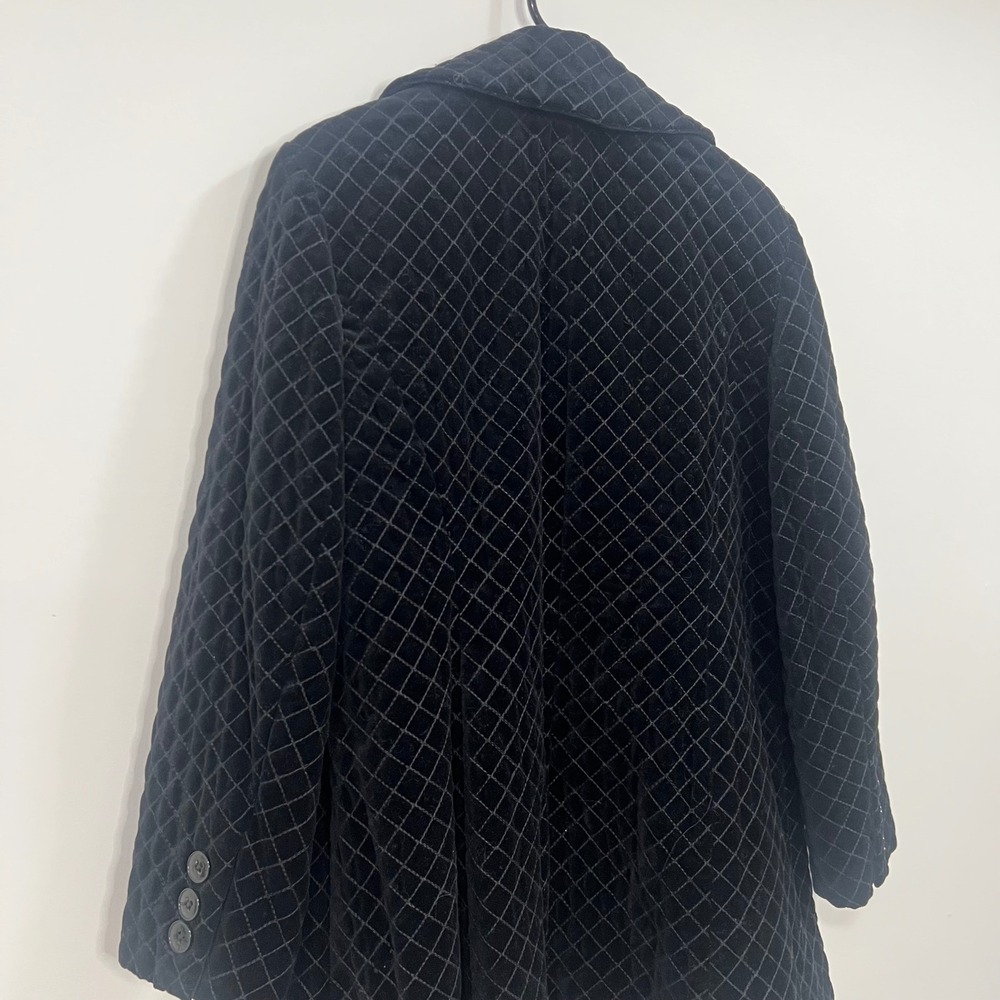INC International Concepts Black Quilted Velvet Pea Coat Jacket Womens 1X - Picture 8 of 11